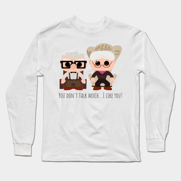 Carl & Ellie - You Don't Talk Much Long Sleeve T-Shirt by 3 Guys and a Flick